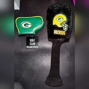 Green Bay Packers Plush Fairway Wood HeadCover USED & GB Packers Iron Cover NEW.